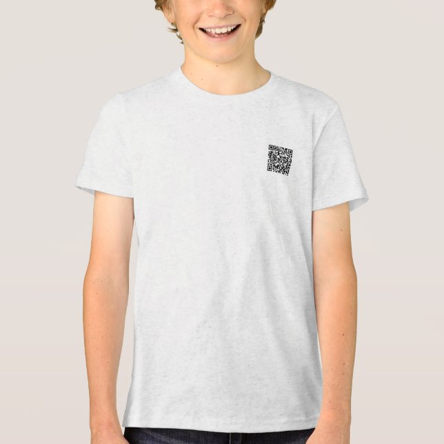 Kids Tri-Blend-Shirt mit Scannable QR Code Design Tri-Blend Shirt (Vorderseite)