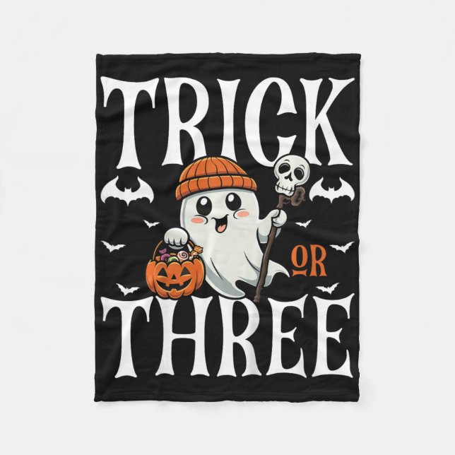 Kids Trick oder drei Halloween Spooky Pumpkin 3rd  Fleecedecke (Vorderseite)