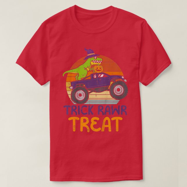 Kids Trick Rawr Leckerei Dinosaur Monster Truck Ha T-Shirt (Design vorne)