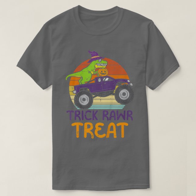 Kids Trick Rawr Leckerei Dinosaur Monster Truck Ha T-Shirt (Design vorne)