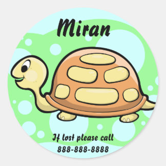 Kids Turtle ID Abzeichen Runder Aufkleber