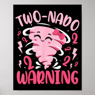 Kids Two-Nado-Warnung 2. Geburtstag Nk Tornado-Geb Poster