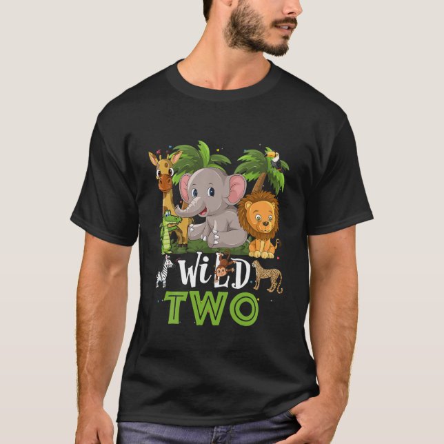 Kids Two Of The Wild Zoo Birthday Safari Jungle An T-Shirt (Vorderseite)