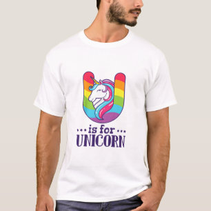 Kids U ist für Einhorn Alphabet T-Shirt