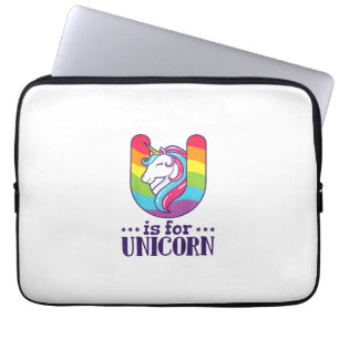 Kids U ist für Einhorn Alphabet T-Shirt Laptopschutzhülle