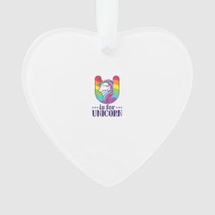 Kids U ist für Einhorn Alphabet T-Shirt Ornament