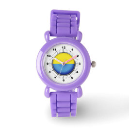 Kid's Ukraine-Flagge Roter Glitzer Strap Watch Armbanduhr