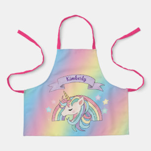 Kid's Unicorn and Rainbow Individuelle Name Schürze