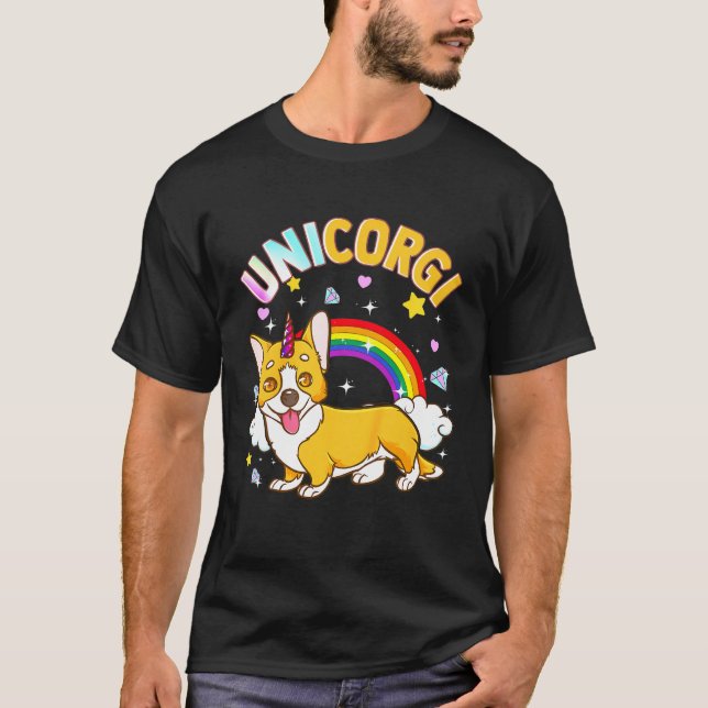 Kids Unicorn Corgi Crossover Unicorgi T-Shirt (Vorderseite)