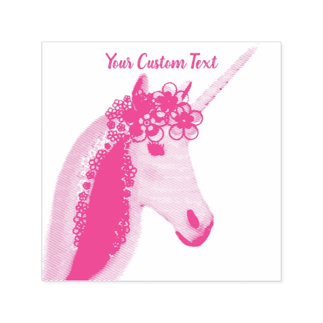 Kids Unicorn Custom Pink Self-Inking Briefmarke Permastempel (Design)