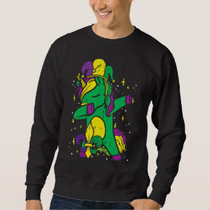 Kids Unicorn Dab Jester Hat Mardi Gras Niedlich Gi Sweatshirt