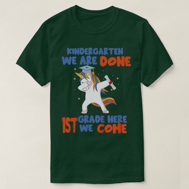 Kids Unicorn Kindergarten Done Graduated Kindergar T-Shirt (Design vorne)
