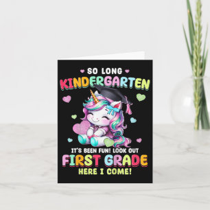 Kids Unicorn so langen Kindergarten Abschluss letz Karte
