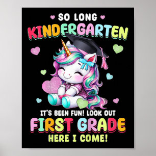 Kids Unicorn so langen Kindergarten Abschluss letz Poster
