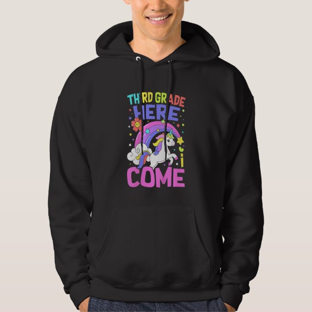 Kids Unicorn  Teacher Students Third Grade Back To Hoodie (Vorderseite)