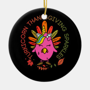 Kids Unicorn Türkei Funny Erntedank Girls Gift Keramik Ornament