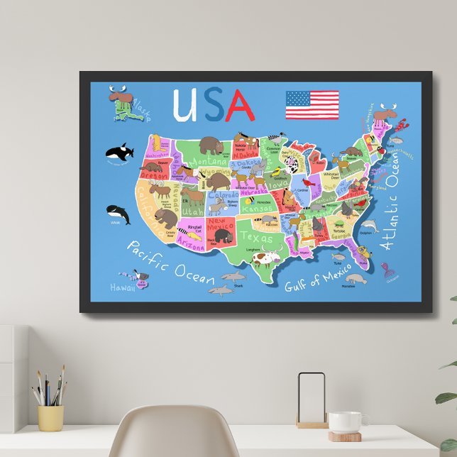 Kids US Map Poster (Von Creator hochgeladen)