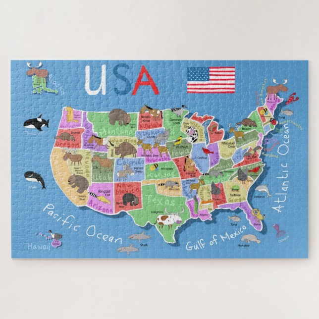 Kids US Map Puzzle (Horizontal)