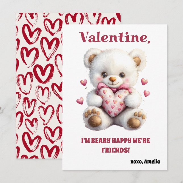 Kids Valentine’s Day Cards - Cute & Fun (Vorne/Hinten)