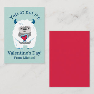Kids Valentine Yeti Mitteilungskarte