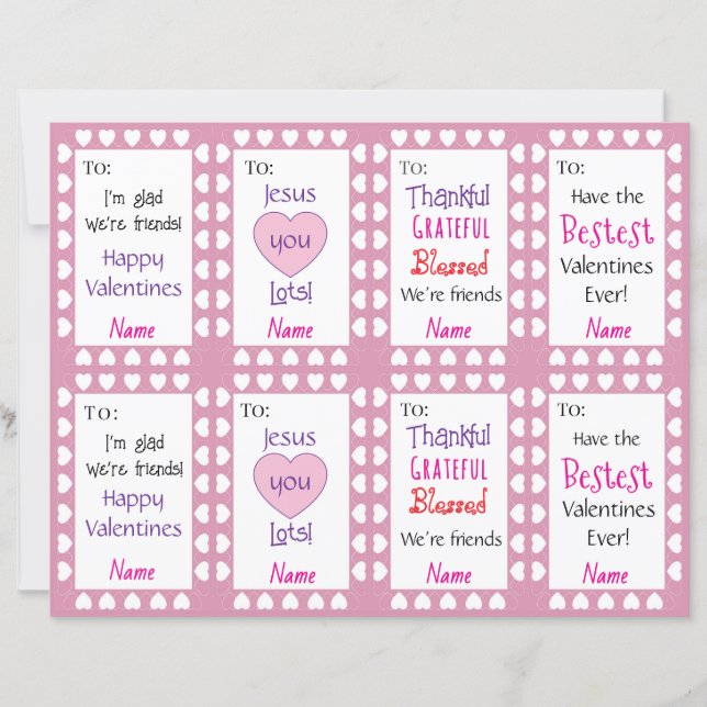 Kids Valentines Sheet of Eight (Vorderseite)