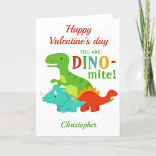 Kids Valentinstag Dinosaur Dino-mite Feiertagskarte