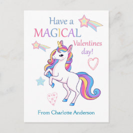 Kids Valentinstag Magical Unicorn Postkarte