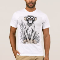 Kids' Vervet Monkey Coloring Book T - Shirt - Nied