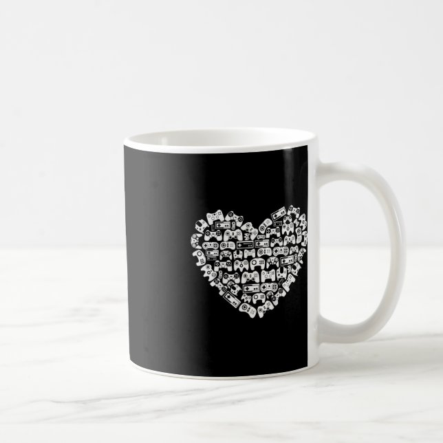 Kids Videospiel-Controller Herz Valentinstag Co Kaffeetasse (Rechts)
