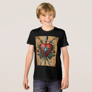 Kids Vintage-Tattoo-Herz-T-Shirt Tri-Blend Shirt