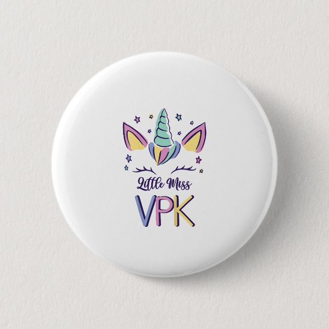 Kids VPK Girl First Day Little Miss VPK T-Shirt Button (Vorderseite)