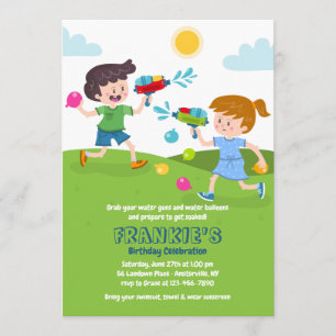 Kid's Water Fight Play Einladung