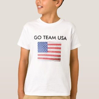 Kid's Watercolor American Flag Go Team USA Shirt 