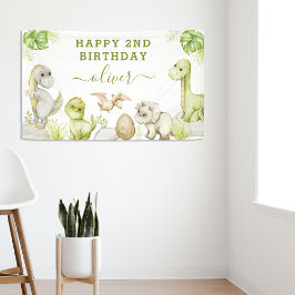 Kids Watercolor Dinosaurier Geburtstagsparty Banner