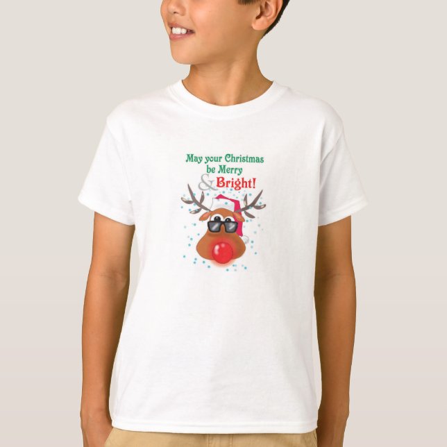 Kids Weihnachtsrentiere T - Shirt (Vorderseite)