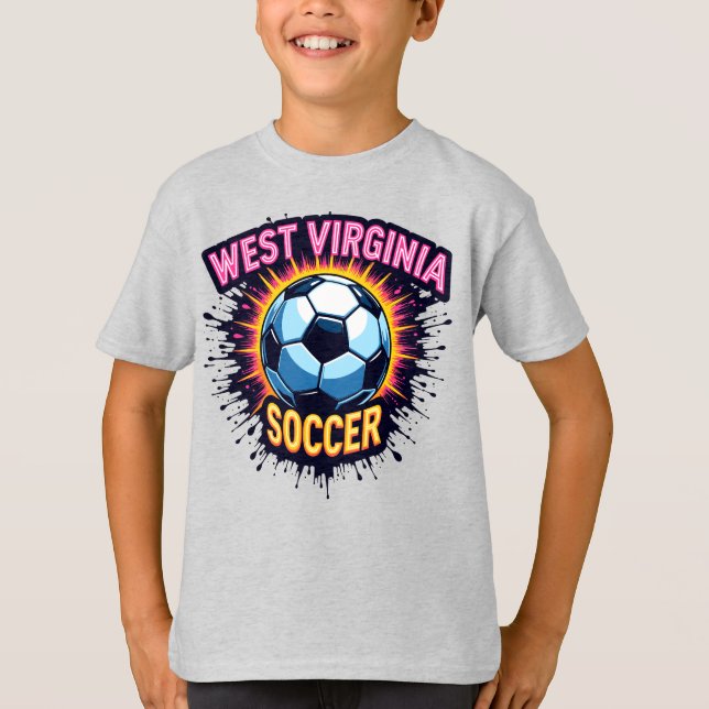 Kids West Virginia Soccer T - Shirt - WV Pride (Vorderseite)