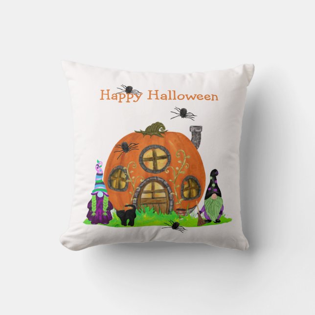 Kids Whimsical Gnomes Halloween Kissen (Vorderseite)