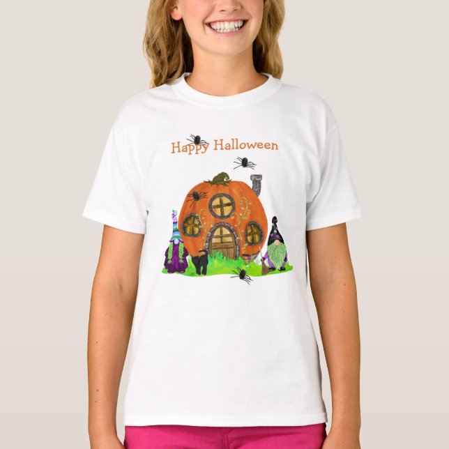 Kids Whimsical Gnomes Halloween T-Shirt (Vorderseite)