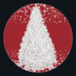 Kid's White Christmas Tree Red Party Handwerk Runder Aufkleber<br><div class="desc">Roter, lustiger Rundaufkleber mit weißem Weihnachtsbaum und Schneeflocken zum Weihnachtsfeiertag. Spaß Frohe Weihnachtsaufkleber für Party-Etiketten und Handwerk. Machen Sie das Weihnachts-Party lustig und frostig mit der Verteilung der Aufkleber Geschenke an Kinder. Text anpassen ist verfügbar, um in Ihren Schriftart Style zu passen. Besuchen Sie meinen Laden für mehr solcher Produkte....</div>