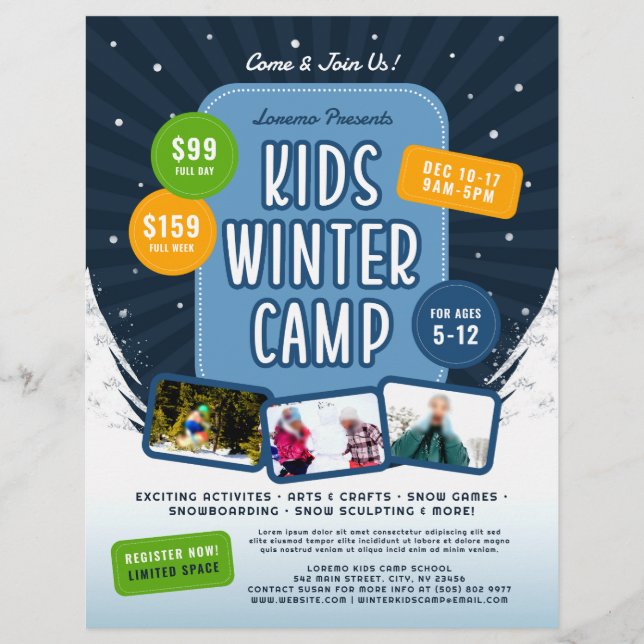 Kids Winter Camp Marketing Event Flyer (Vorne)