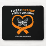 Kids Women I Wear Orange For My Grandma Leukemia A Mousepad<br><div class="desc">Kids Women I Wear Orange For My Grandma Leukemia Awareness</div>