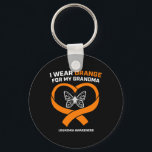 Kids Women I Wear Orange For My Grandma Leukemia A Schlüsselanhänger<br><div class="desc">Kids Women I Wear Orange For My Grandma Leukemia Awareness</div>