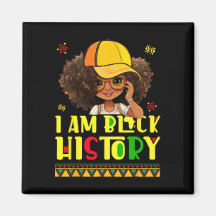 Kids Women Ich bin Black History Shirt Black Histo Magnet