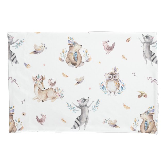 Kids Woodland Animal Pillowcases Kissenbezug (Vorderseite)