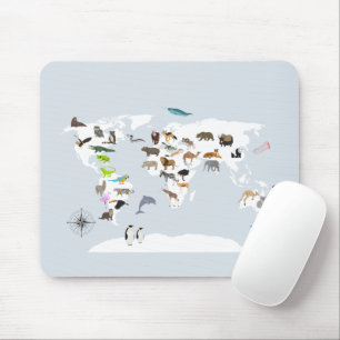 Kids World Map Animes Mousepad