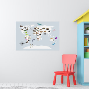Kids World Map Animes Poster