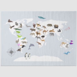 Kids World Map Animes Seidenpapier
