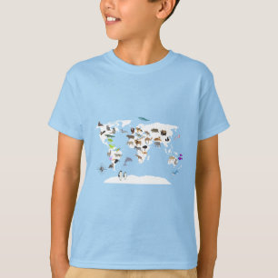 Kids World Map Animes T-Shirt