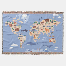 Kids World Map Niedlich Whimsical Modern Decke