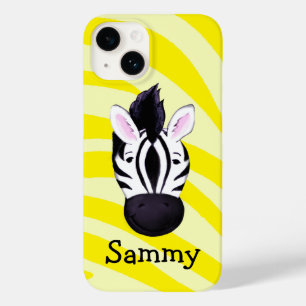 Kids zebra in gelbem Druck mit dem Namen ipad case